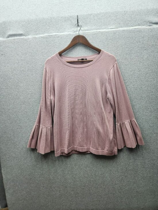 Banana Republic Sweaters - Banana Republic Womens XL Mauve Pleated Bell Sleeve Cotton Blend Sweater